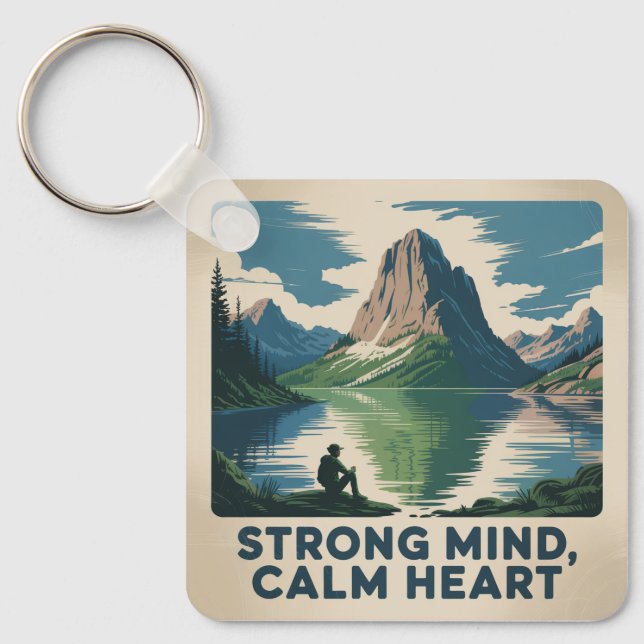 Strong Mind, Calm Heart Key Ring (Front)