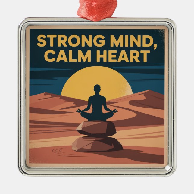 Strong Mind, Calm Heart Metal Ornament (Front)