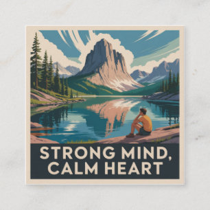 Strong Mind, Calm Heart Square Business Card