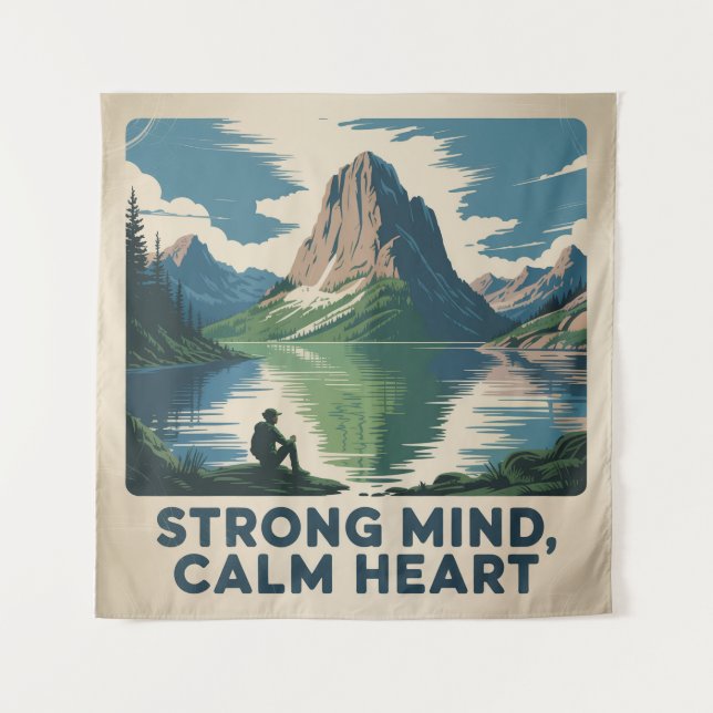 Strong Mind, Calm Heart Tapestry (Front)