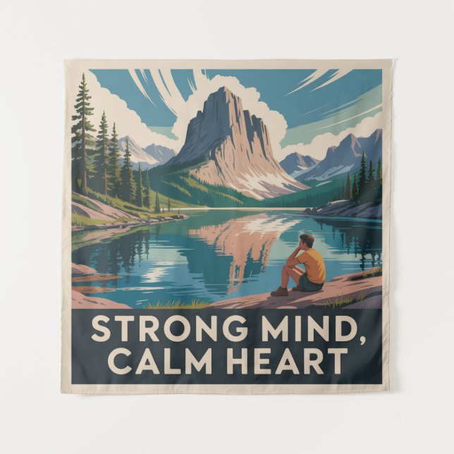 Strong Mind, Calm Heart Tapestry (Front)