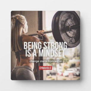 Strong Mindset - Women's Fitness Inspirational Plaque