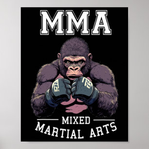 Strong Mma Gorilla - Boxing Cage Fighting  Poster