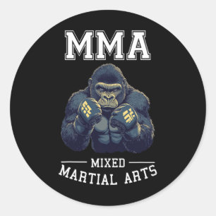 Strong Mma Gorilla - Thai Boxing Cage Fighting  Classic Round Sticker