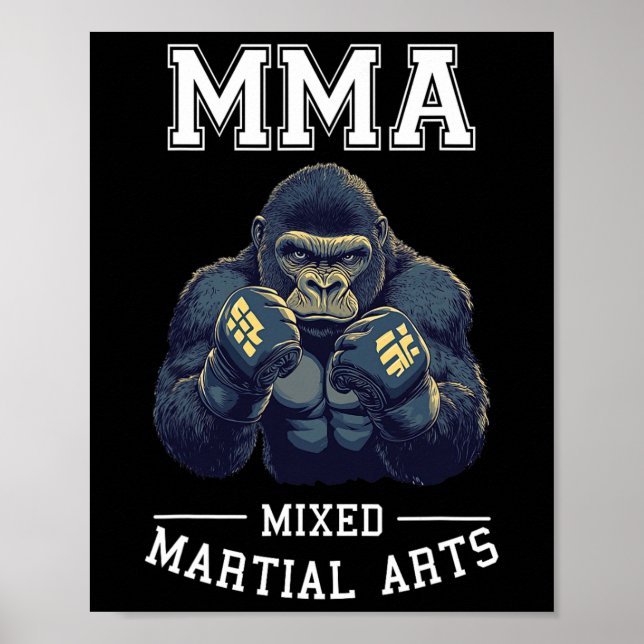 Strong Mma Gorilla - Thai Boxing Cage Fighting  Poster (Front)