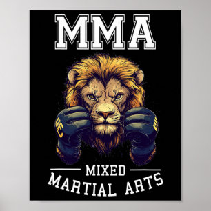 Strong Mma Lion - Thai Boxing Cage Fighting Poster