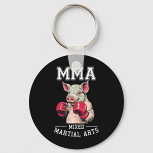 Strong Mma Pig - Thai Boxing Cage Fighting  Key Ring