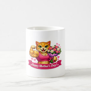 Strong Mom Gym Cat Coffee Mug – Funny Mother’s Day