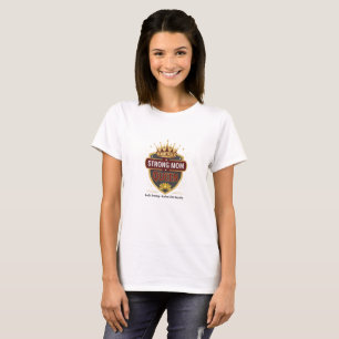 Strong Mom Queen Gold Crown Retro Typography T-Shirt