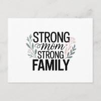 Strong Mom Strong Family Floral Quote