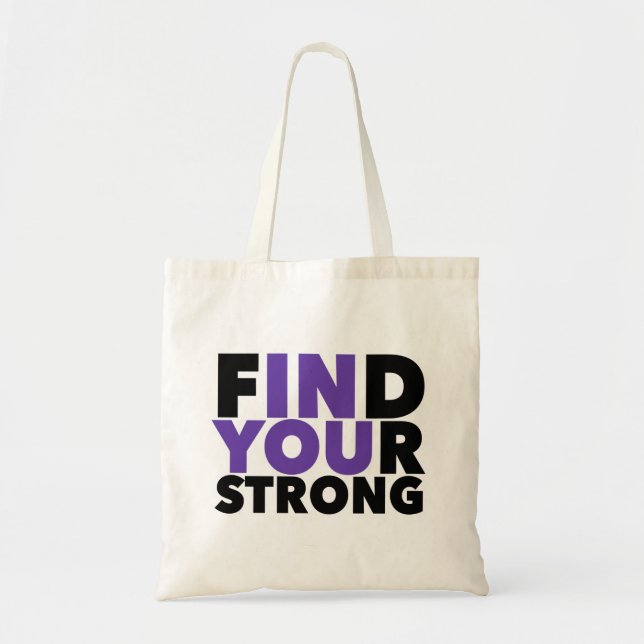 Strong Motivational Quote Tote Bag (Front)