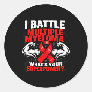Strong Multiple Myeloma Fighter Cancer Survivor Classic Round Sticker