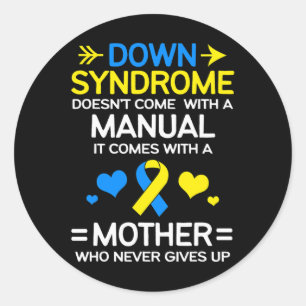 Strong Mum Of Down Syndrome Awareness Mum  Classic Round Sticker