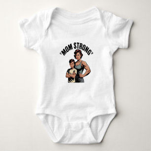 strong mum vintage baby bodysuit