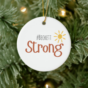 strong #name childhood cancer Ornament Holiday 