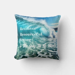 Strong Ocean Wave Inspirational Cushion