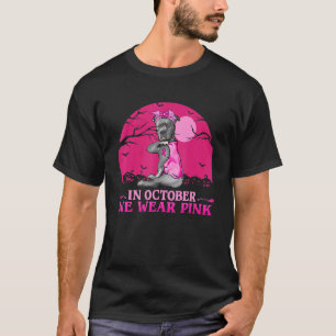 Strong Pit Bull Dog Tattoo In October We Wear Pink T-Shirt