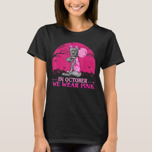 Strong Pit Bull Dog Tattoo In October We Wear Pink T-Shirt