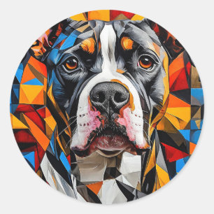 Strong Pitbull dog Classic Round Sticker