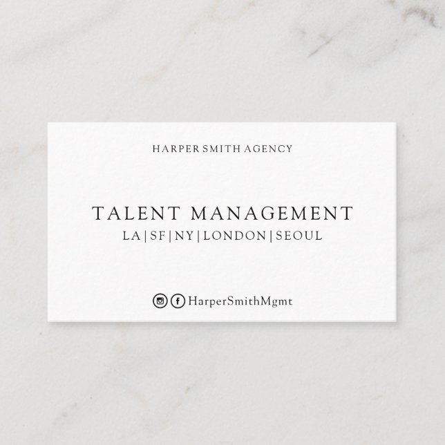 Strong Professional Black & White Business Card (Front)