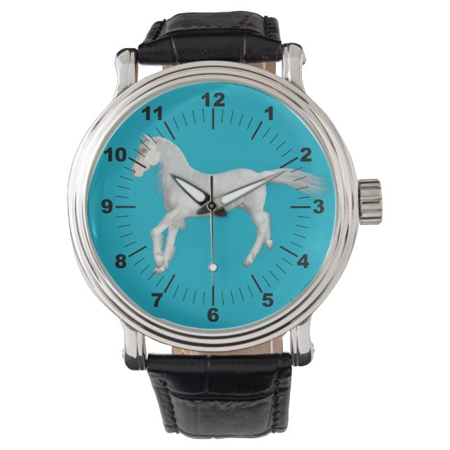 Strong Pulsera Clock White Horse Watch (Front)