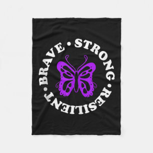 Strong Resilient Fibromyalgia Awareness Fibro Ribb Fleece Blanket
