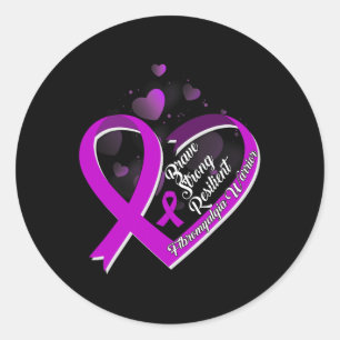 Strong Resilient Fibromyalgia Warrior Awareness Pu Classic Round Sticker