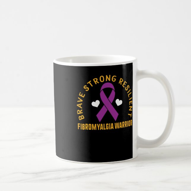 Strong Resilient Fibromyalgia Warrior Awareness Pu Coffee Mug (Right)