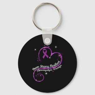 Strong Resilient Fibromyalgia Warrior Awareness Pu Key Ring