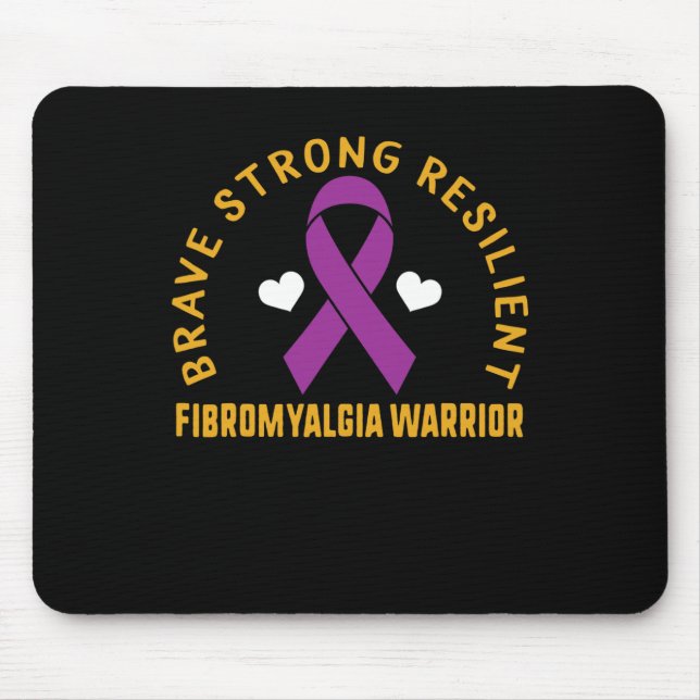 Strong Resilient Fibromyalgia Warrior Awareness Pu Mouse Pad (Front)
