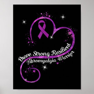 Strong Resilient Fibromyalgia Warrior Awareness Pu Poster