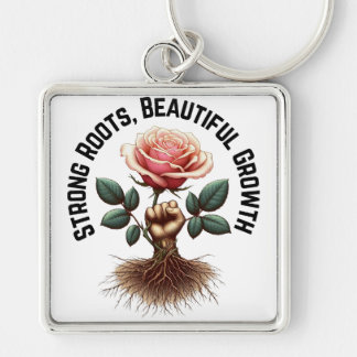 Strong Roots, Beautiful Growth – Inspirational Key Ring