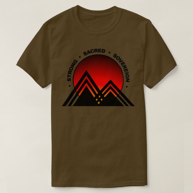 Strong Sacred Sovereign Indigenous Sun Design  T-Shirt (Design Front)