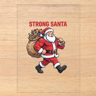 Strong Santa Christmas Gift Delivery Acrylic Invitations
