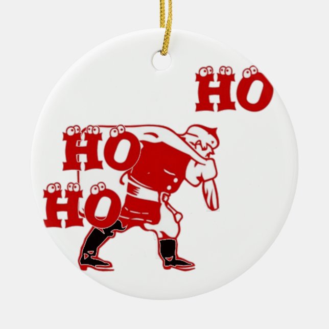Strong Santa Ho Ho Ho Collection Ceramic Ornament (Front)