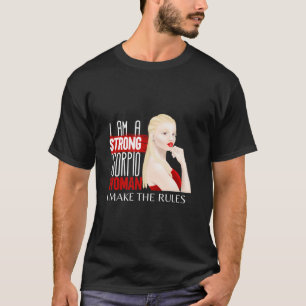 Strong Scorpio Woman With Albinism Zodiac Birthday T-Shirt