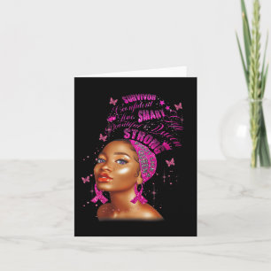 Strong Smart Black Women Breast Cancer Survive Pin Card