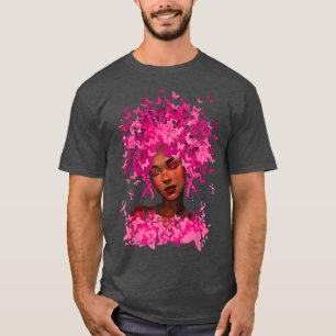 Strong Smart Black Women Breast Cancer Survive Pin T-Shirt