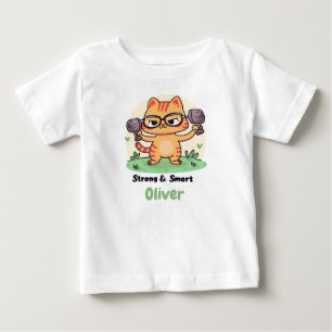 Strong Smart Cat Baby T-Shirt