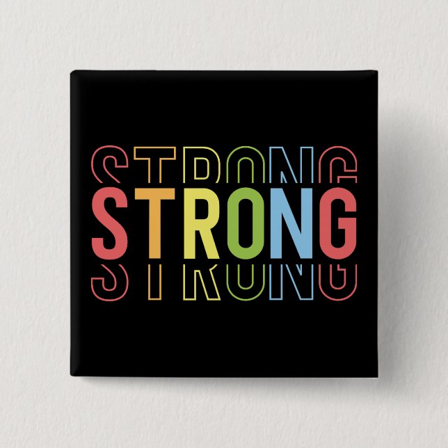 Strong Strength 15 Cm Square Badge (Front)