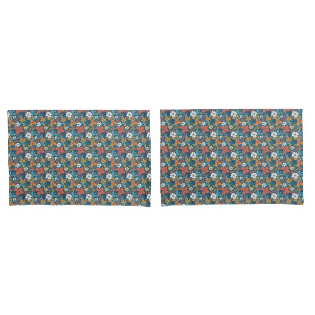 Strong Summer Floral Pattern Pillowcase (Front-Set)