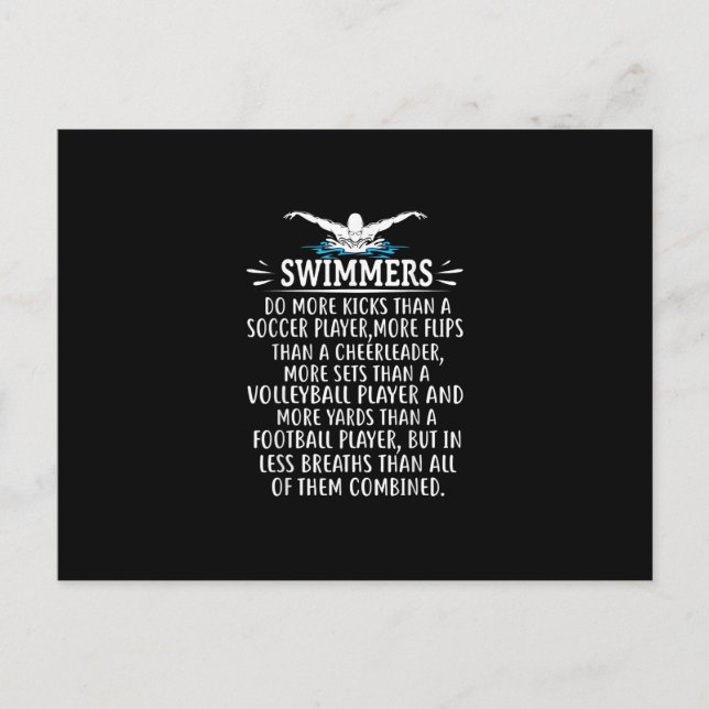 Strong Swimmer Swim Swimming Gifts For Men Women Announcement Postcard (Front)