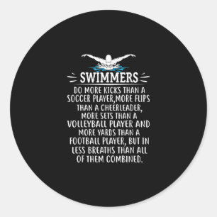 Strong Swimmer Swim Swimming Gifts For Men Women Classic Round Sticker