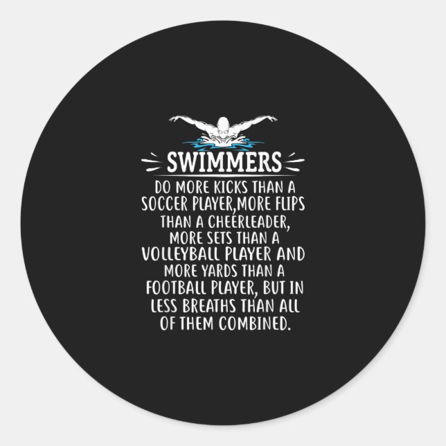 Strong Swimmer Swim Swimming Gifts For Men Women Classic Round Sticker (Front)
