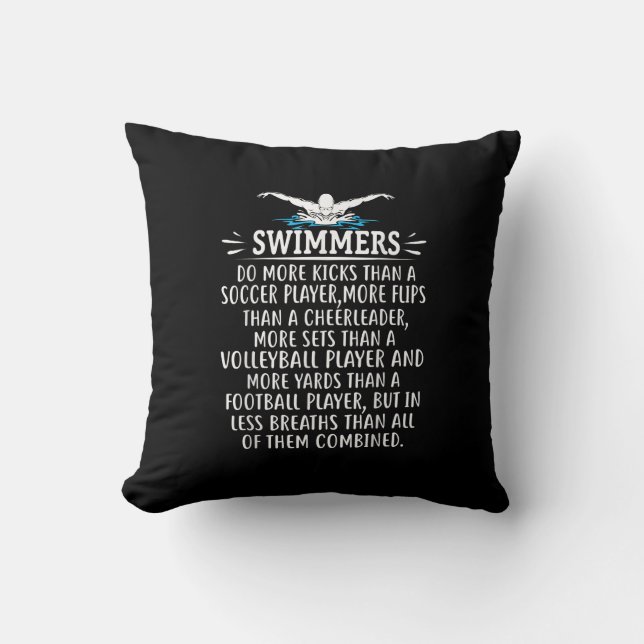 Strong Swimmer Swim Swimming Gifts For Men Women Cushion (Front)