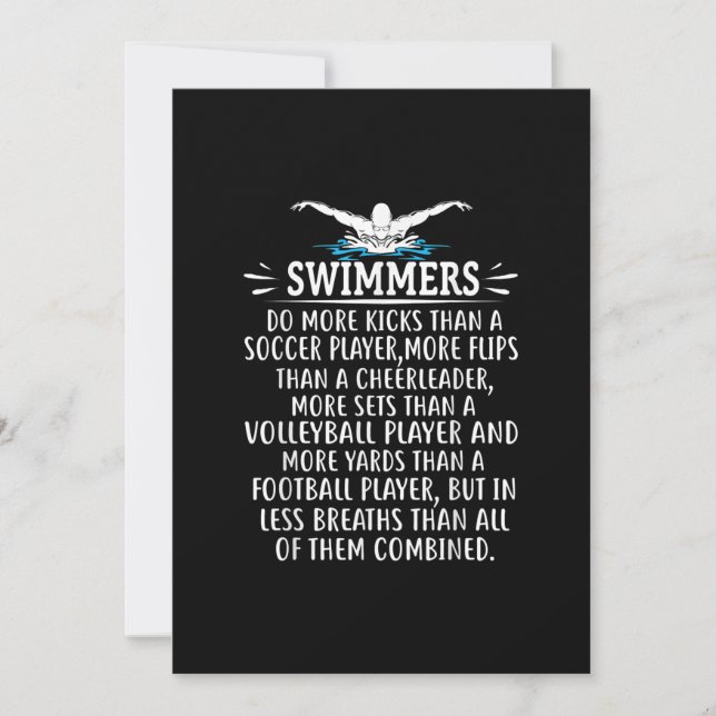 Strong Swimmer Swim Swimming Gifts For Men Women Holiday Card (Front)