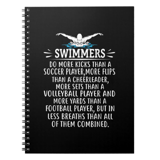 Strong Swimmer Swim Swimming Gifts For Men Women Notebook (Front)