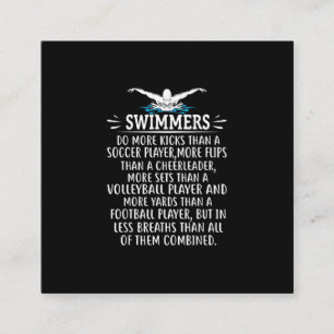 Strong Swimmer Swim Swimming Gifts For Men Women Square Business Card