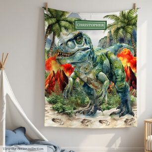 Strong T-Rex Blanket Custom Name Personalised