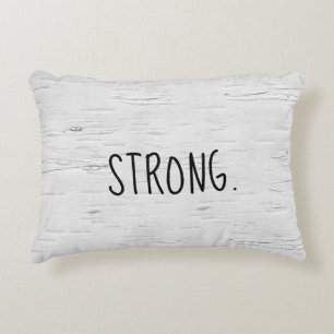 STRONG Text On Birch Tree Accent Pillow